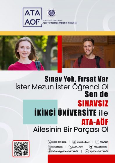 ATA-AÖF Sınavsız ikinci Üniversite