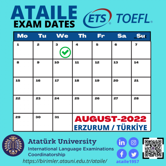 TOEFL EXAM DATES