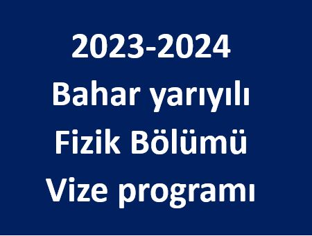 2023-2024 Bahar Yarıyılı Vize Programı