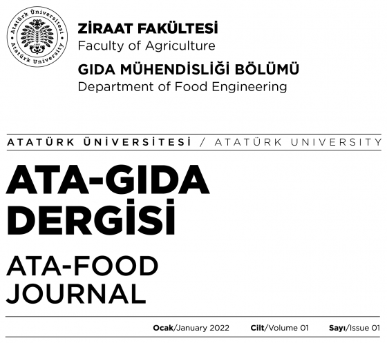 ATA-Gıda Dergisi ilk sayısı 2022 Ocak 1(1) yayınlandı