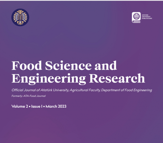 ATA-Gıda Dergisi yeni ismiyle (Food Science and Engineering Research) 3. Sayısı yayınlandı.