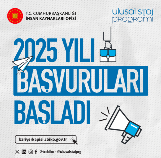 Ulusal Staj Programı 2025 Yılı Başvuruları