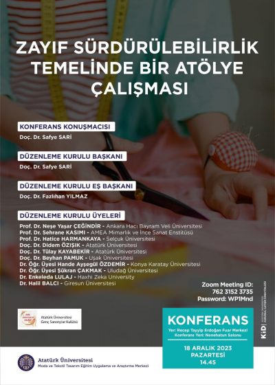 “Zayıf Sürdürülebilirlik Temelinde Bir Atölye Çalışması” Adlı Konferans Gerçekleşti