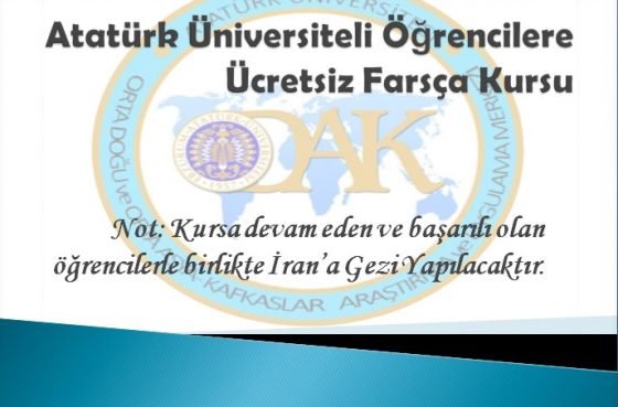 Atatürk Üniversitesi Öğrencilerine Ücretsiz Farsça Kursu