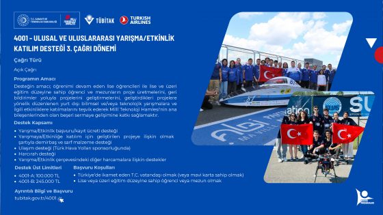 “4001 Ulusal ve Uluslararası Yarışma/Etkinlik Katılım Desteği”