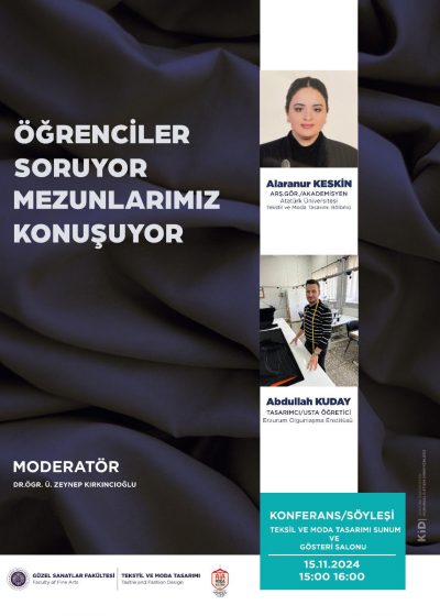 Bölümümüzün Mezun-Öğrenci Söyleşisi Dr.Öğr.Üyesi Zeynep KIRKINCIOĞLU’nun Moderatörlüğünde Gerçekleşti