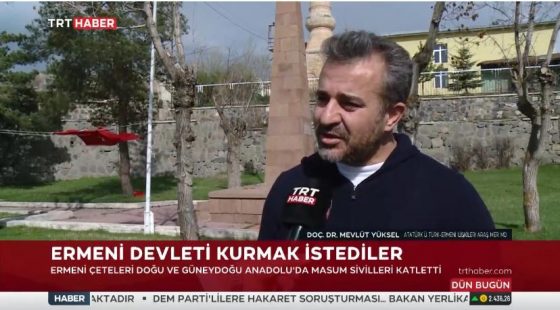 Türk-Ermeni İlişkileri Araştırma Merkezi Müdürü Doç. Dr. Mevlüt Yüksel, 24 Nisan sözde soykırım iddialarına yönelik basın açıklamasında bulundu.