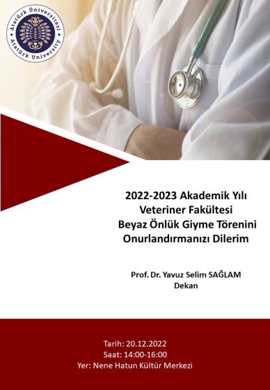 2022-2023 Akademik Yılı Veteriner Fakültesi Beyaz Önlük Giyme Töreni